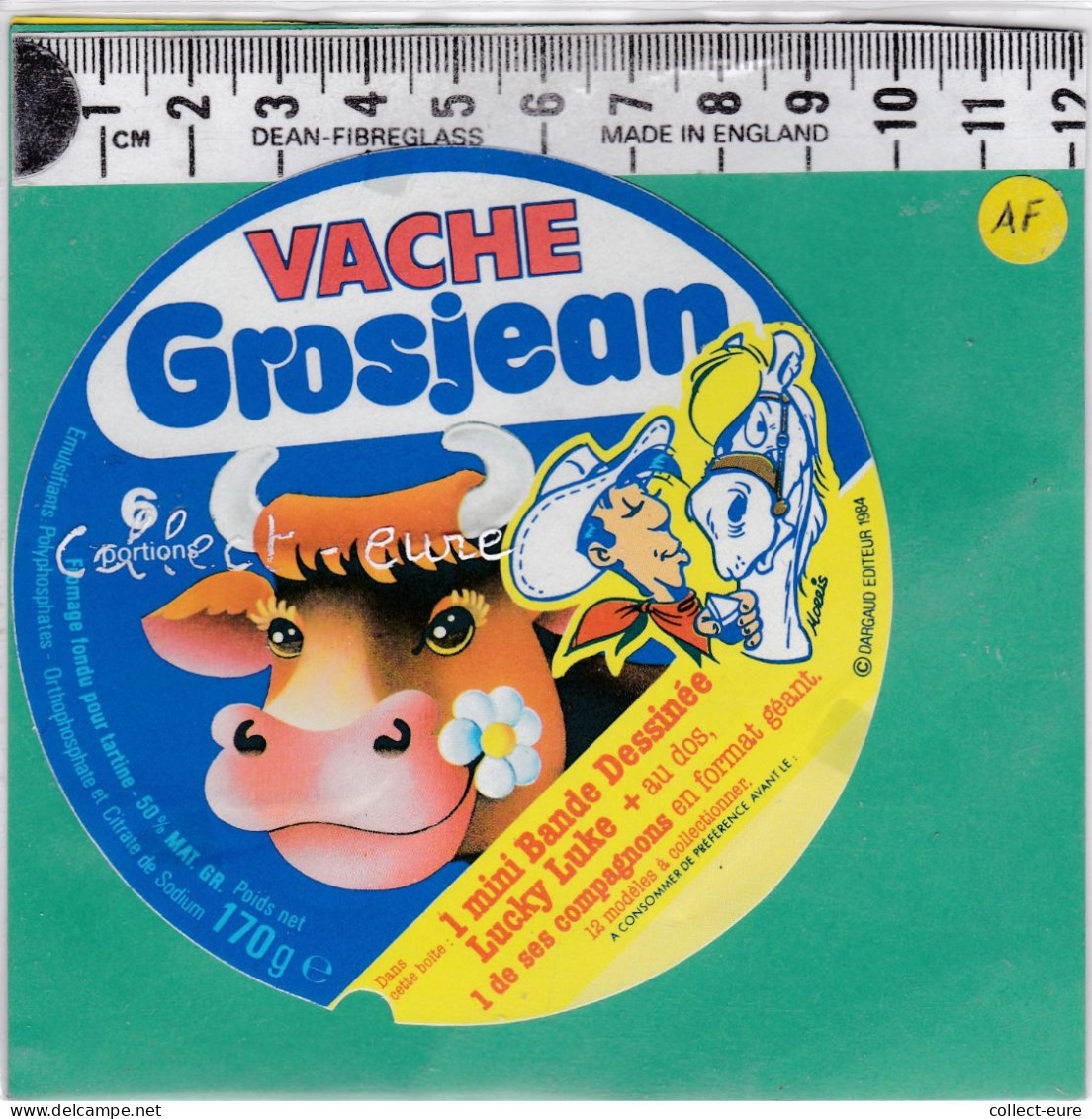 C1286 FROMAGE FONDU VACHE GROJEAN 6 PORTIONS LUCKY LUKE - Cheese