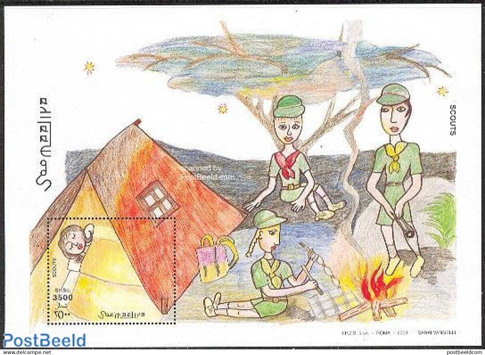 Somalia 2003 Scouting S/s, Mint NH, Sport - Scouting - Art - Children Drawings - Somalia (1960-...)