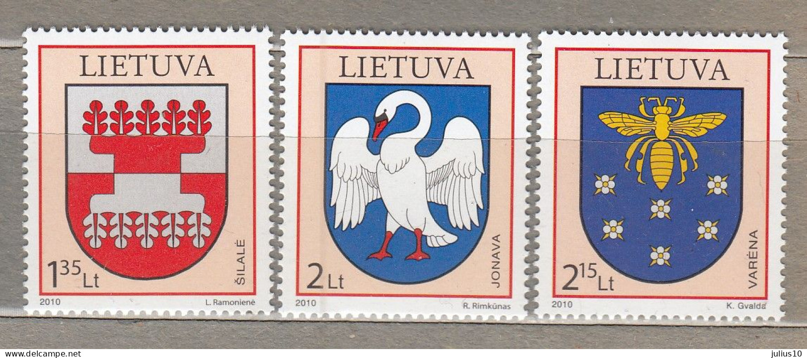 LITHUANIA 2010 Coat Of Arms MNH(**) Mi 1031-1033 #Lt911 - Litauen