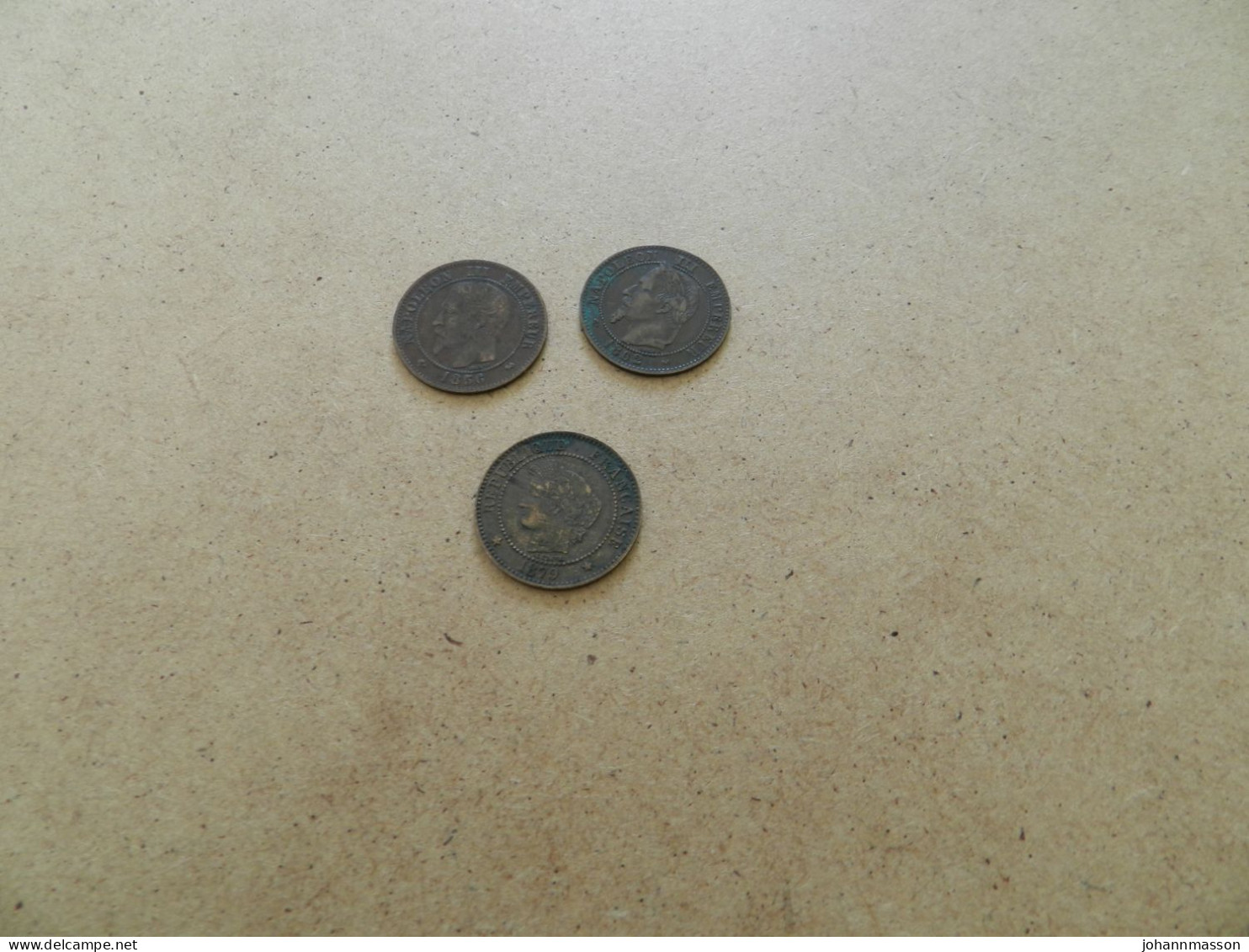 Lot De  Trois  Monnaies  2  Centimes    1856 B -   1862 K  - 1879 A - Kiloware - Münzen