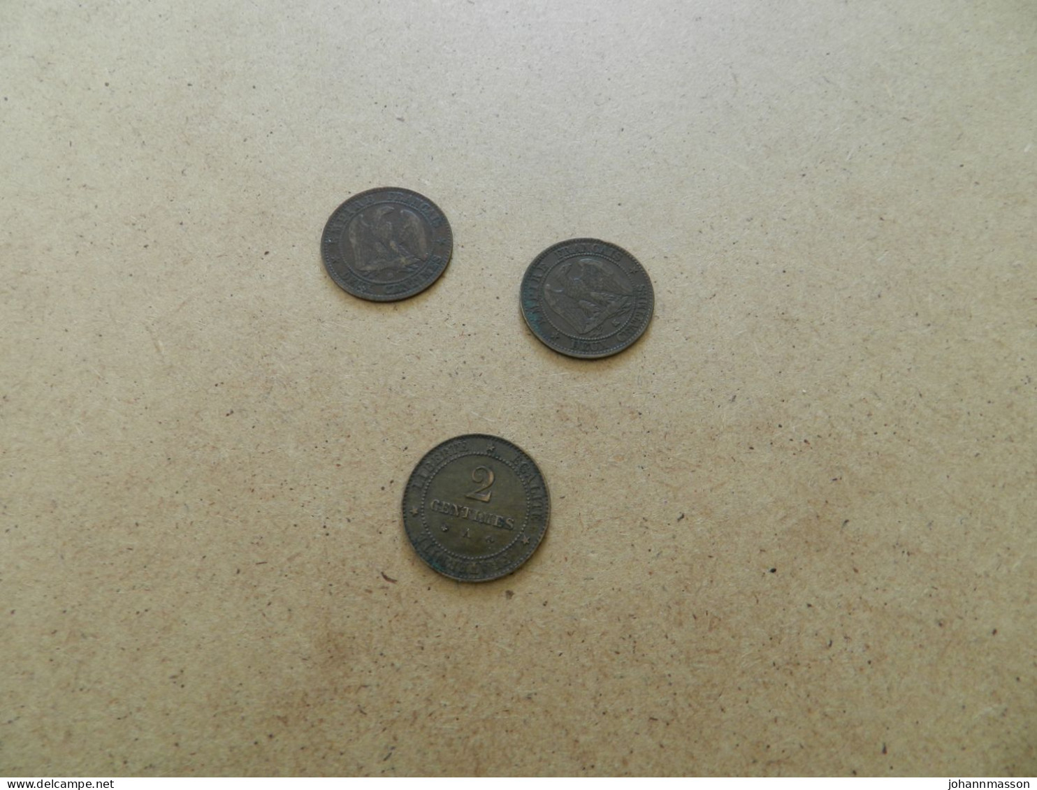 Lot De  Trois  Monnaies  2  Centimes    1856 B -   1862 K  - 1879 A - Lots & Kiloware - Coins