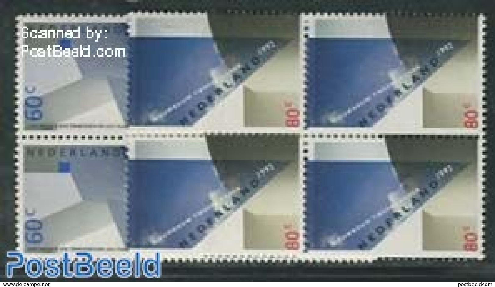 Netherlands 1992 Architecture 2v, Blocks Of 4 [+], Mint NH, Art - Modern Architecture - Unused Stamps