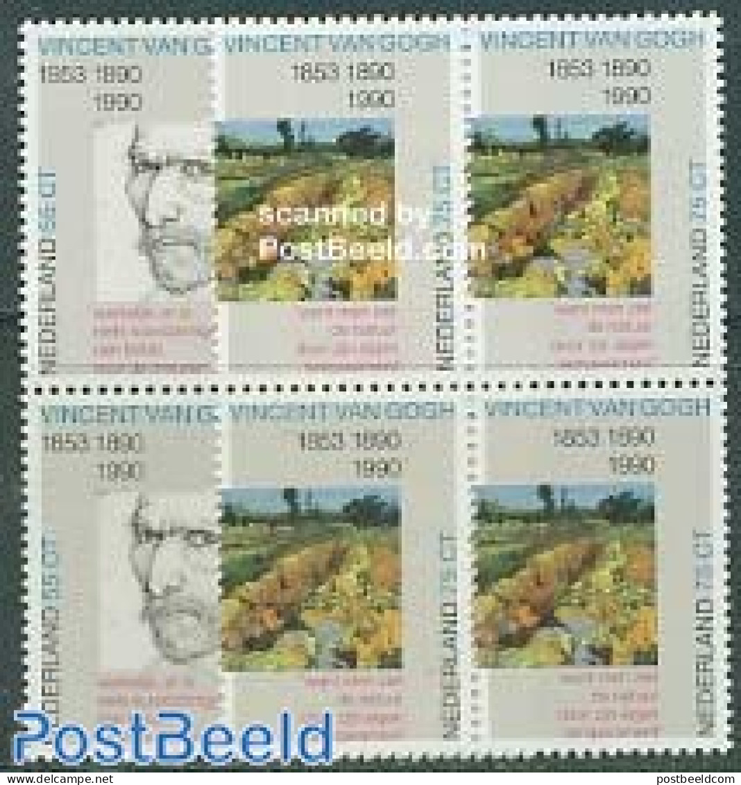 Netherlands 1990 Vincent Van Gogh 2v Blocks Of 4 [+], Mint NH, Art - Modern Art (1850-present) - Vincent Van Gogh - Neufs