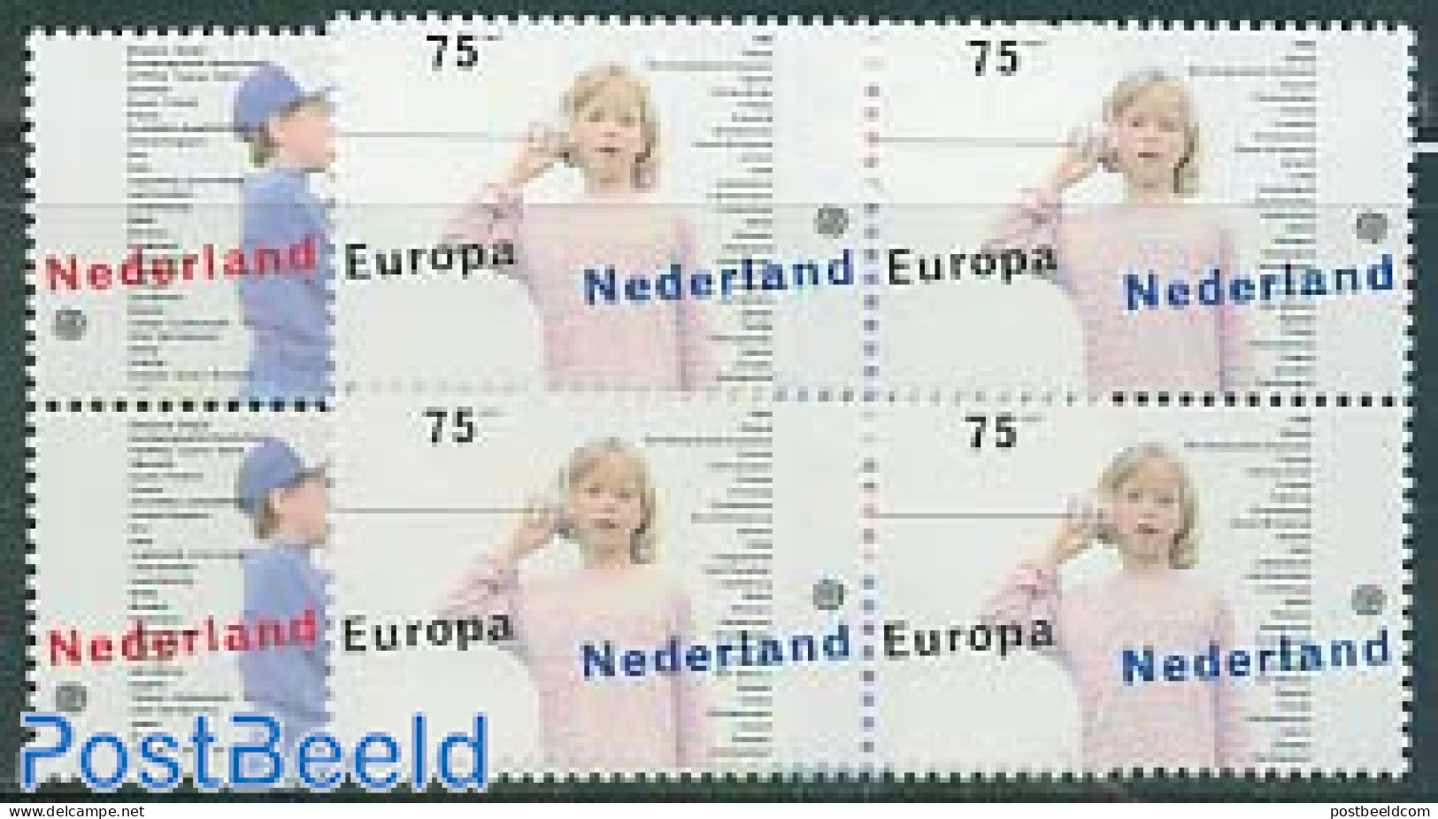 Netherlands 1989 Europa 2v Blocks Of 4 [+], Mint NH, History - Various - Europa (cept) - Toys & Children's Games - Unused Stamps