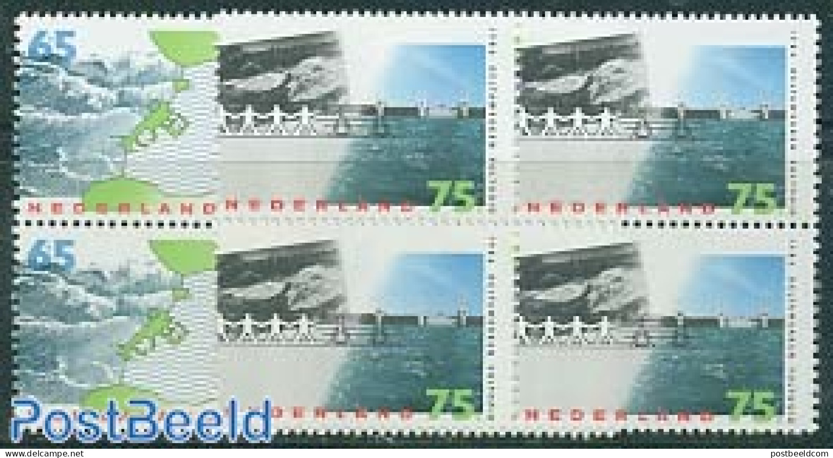 Netherlands 1986 Delta Works 2v Blocks Of 4 [+], Mint NH, Nature - Various - Water, Dams & Falls - Maps - Unused Stamps
