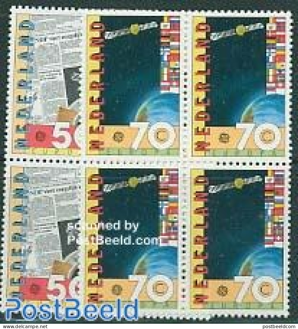 Netherlands 1983 Europa 2v Blocks Of 4 [+], Mint NH, History - Transport - Europa (cept) - Newspapers & Journalism - S.. - Ongebruikt