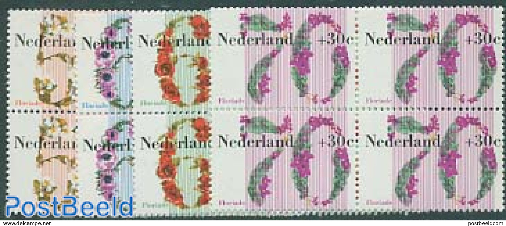 Netherlands 1982 Flowers 4v Blocks Of 4 [+], Mint NH, Nature - Flowers & Plants - Unused Stamps