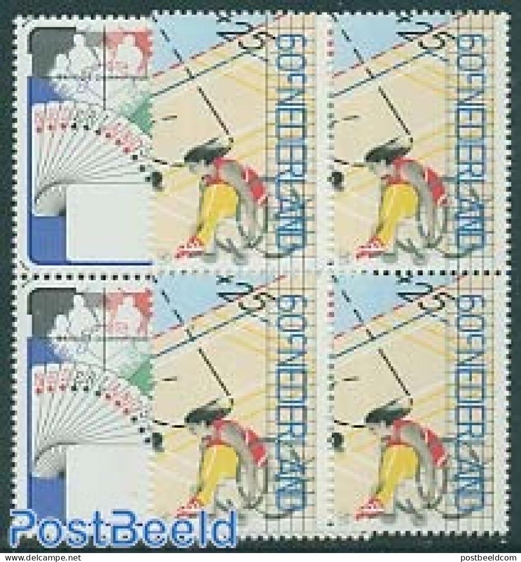 Netherlands 1980 Sports 2v Blocks Of 4 [+], Mint NH, Health - Sport - Disabled Persons - Playing Cards - Sport (other .. - Unused Stamps