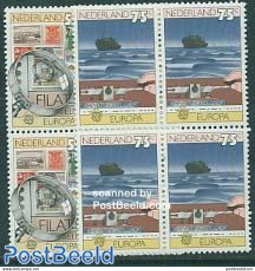 Netherlands 1979 Europa 2v Blocks Of 4 [+], Mint NH, History - Transport - Europa (cept) - Philately - Stamps On Stamp.. - Nuevos