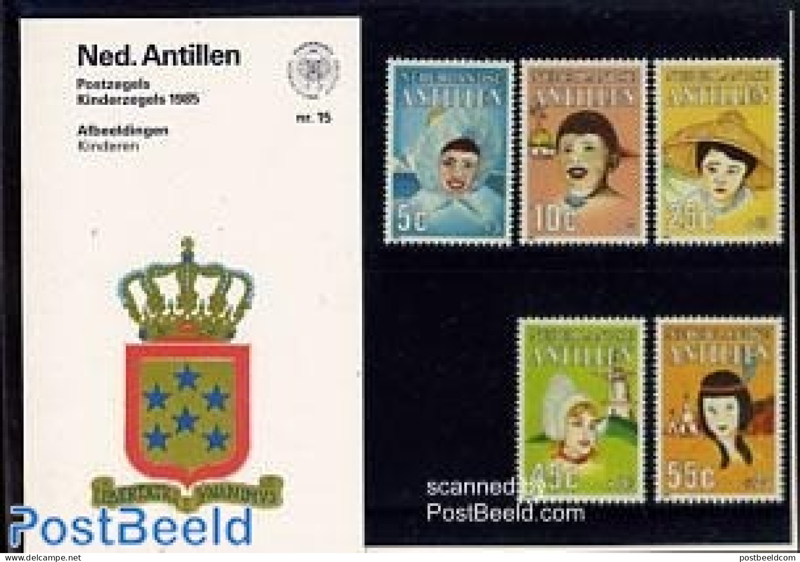 Netherlands Antilles 1985 Child Welfare 5v Presentation Pack 15, Mint NH, History - Various - Mills (Wind & Water) - Windmills