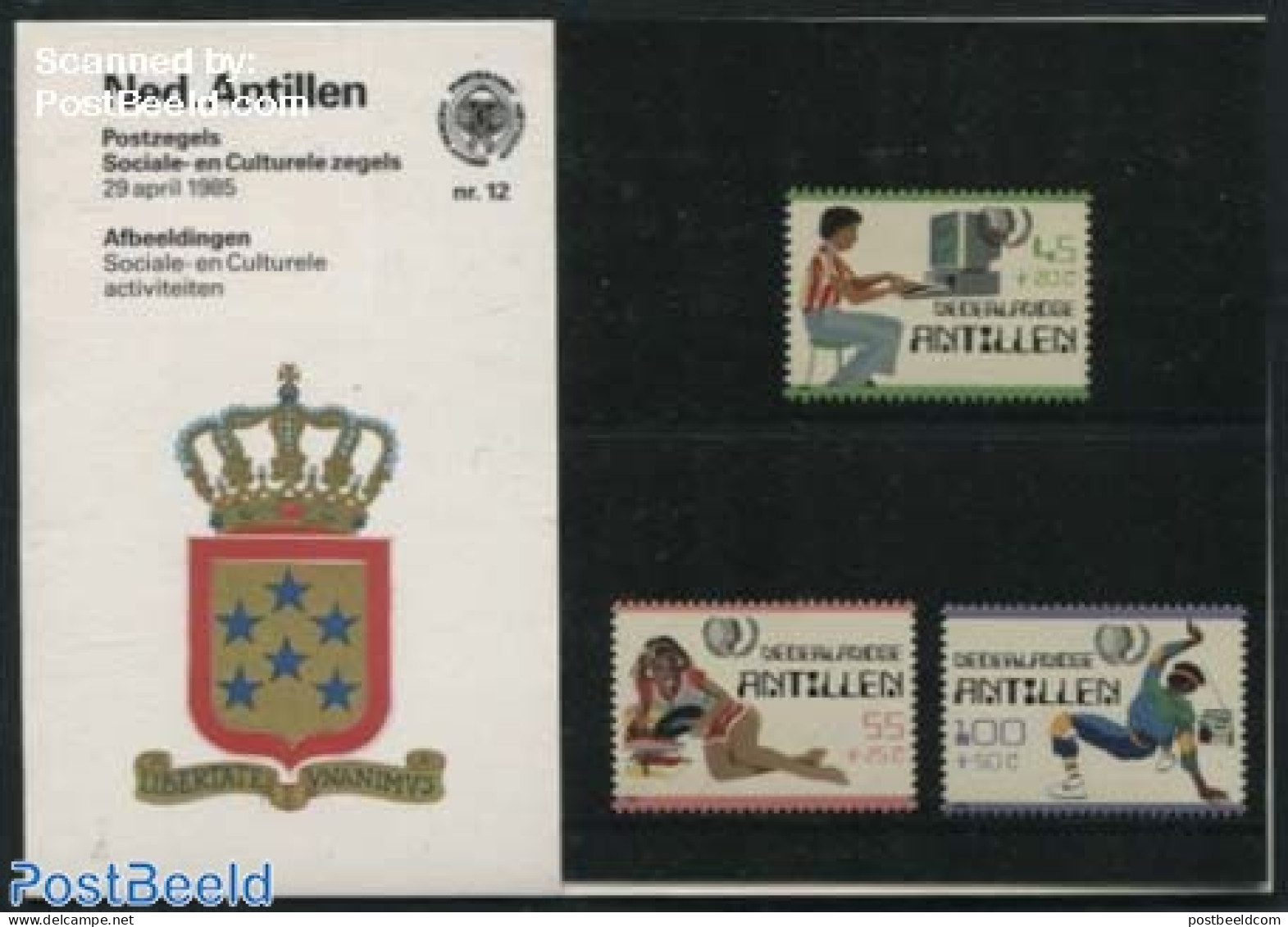 Netherlands Antilles 1985 Int. Youth Year Presentation Pack, Mint NH, Performance Art - Science - Various - Dance & Ba.. - Dans