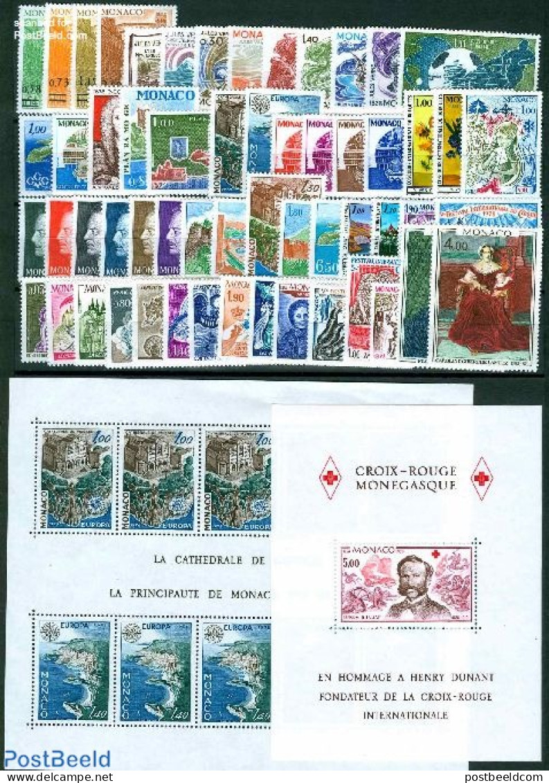 Monaco 1978 Yearset 1978, Complete, 57v + 2s/s, Mint NH, Various - Yearsets (by Country) - Neufs