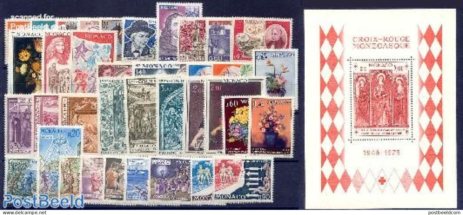Monaco 1973 Yearset 1973, Complete, 37v + 1s/s, Mint NH, Various - Yearsets (by Country) - Neufs