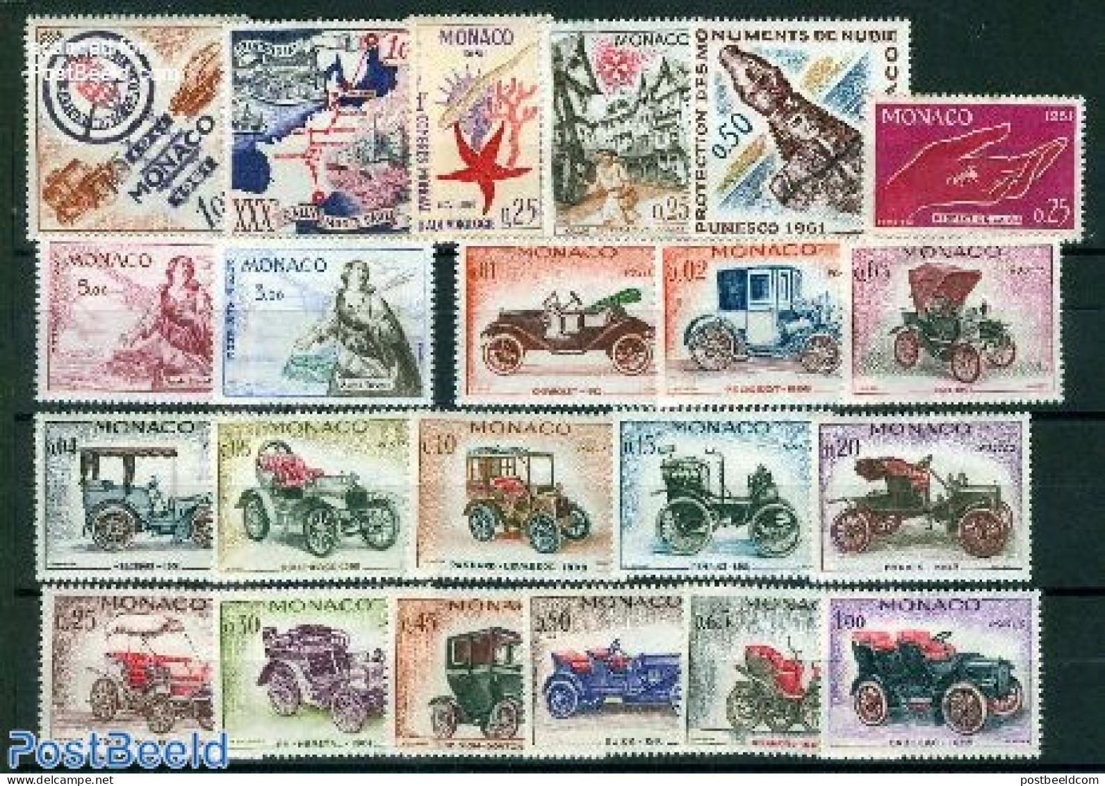 Monaco 1961 Yearset 1961, Complete, 22v, Mint NH, Various - Yearsets (by Country) - Nuevos