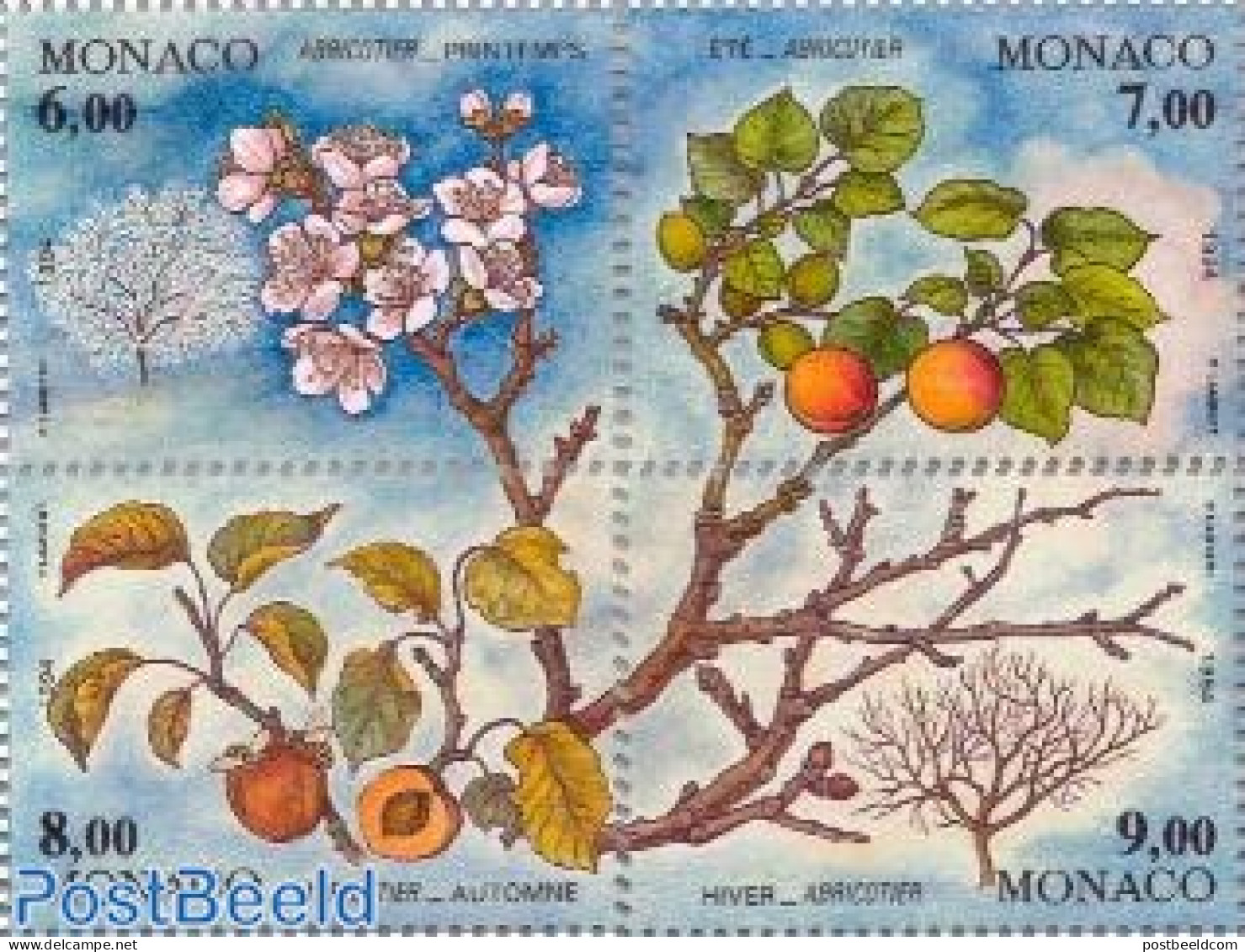 Monaco 1994 FOUR SEASONS 4V, Mint NH, Nature - Trees & Forests - Ungebraucht