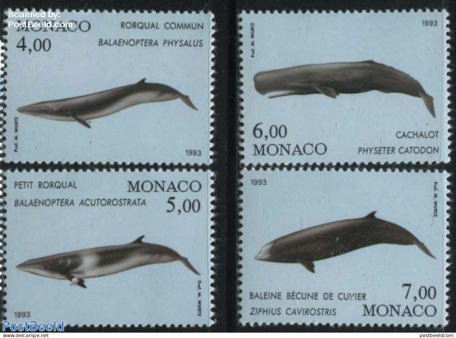 Monaco 1993 Sea Mammals 4v, Mint NH, Nature - Sea Mammals - Unused Stamps