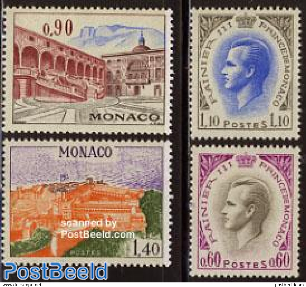 Monaco 1971 Definitives 4v, Mint NH - Ungebraucht