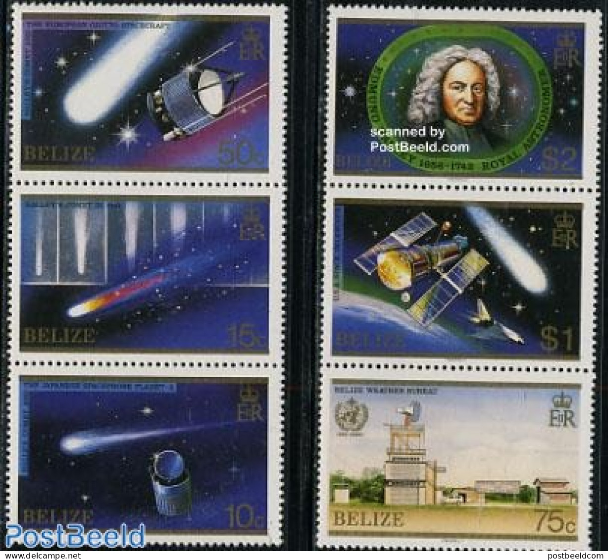 Belize/British Honduras 1986 Halleys Comet 2x3v [::], Mint NH, Science - Transport - Astronomy - Automobiles - Halley'.. - Astrologie