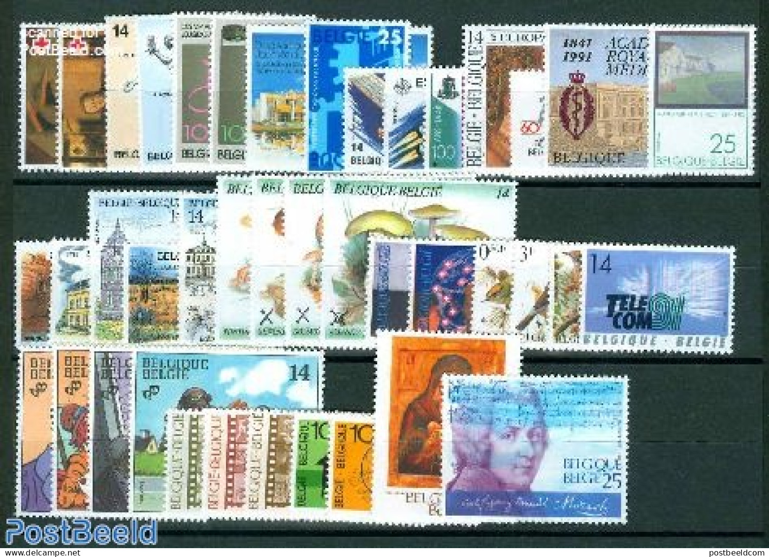 Belgium 1991 Yearset 1991, Complete, 41v, Mint NH, Various - Yearsets (by Country) - Ongebruikt