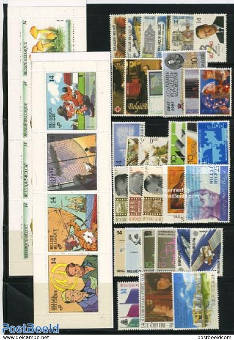 Belgium 1991 Yearset 1991 (33v+2bklts), Mint NH, Various - Yearsets (by Country) - Unused Stamps