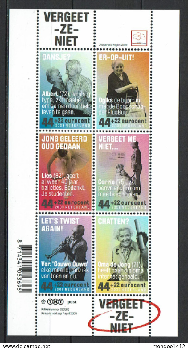 Nederland 2009 - NVPH 2641 - Blok Block - Vel Vergeet Ze Niet - Ouderen - Zomerpostzegels  - MNH - Ungebraucht