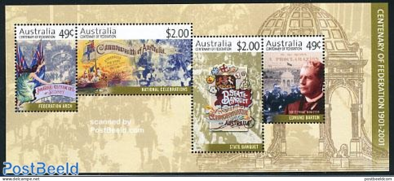 Australia 2001 100 Years Australian Commonwealth S/s, Mint NH, Transport - Ships And Boats - Neufs