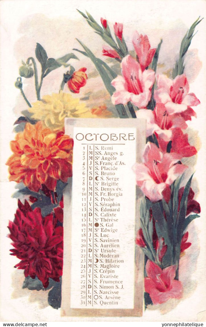 CALENDRIER - Série complète  des 12 mois de l'année - fantaisies - fleurs - Etat superbe -
