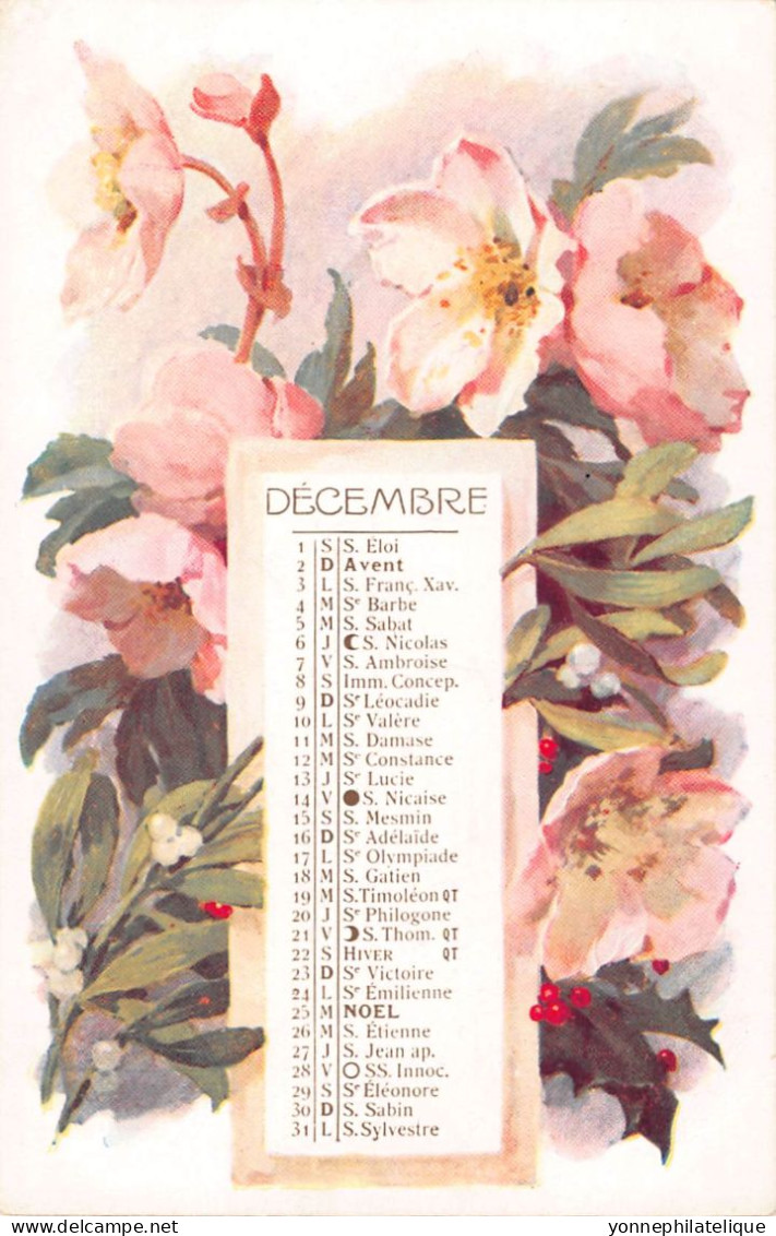 CALENDRIER - Série complète  des 12 mois de l'année - fantaisies - fleurs - Etat superbe -