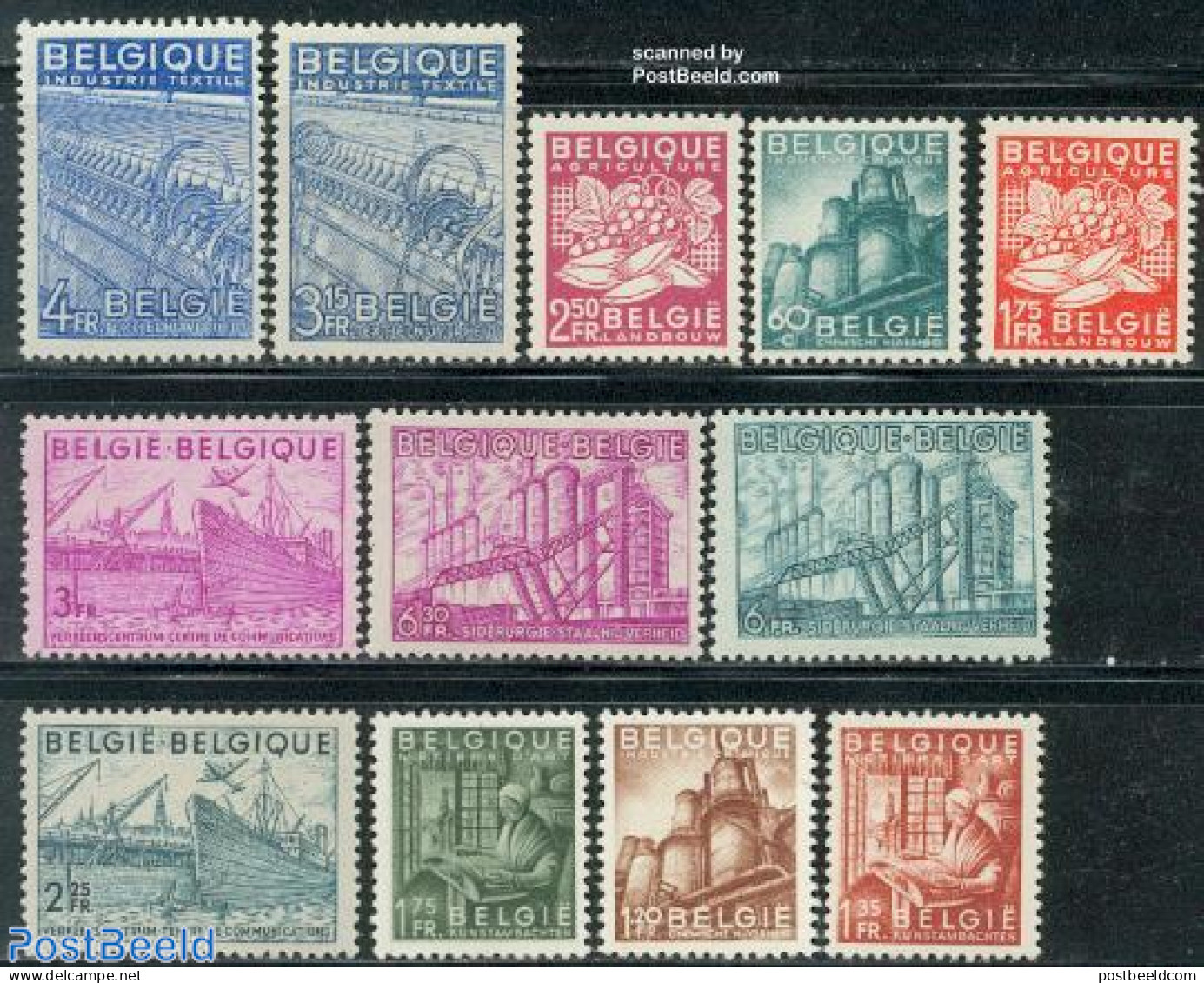 Belgium 1948 Export Promotion 12v, Mint NH, Nature - Transport - Various - Wine & Winery - Ships And Boats - Export & .. - Nuovi