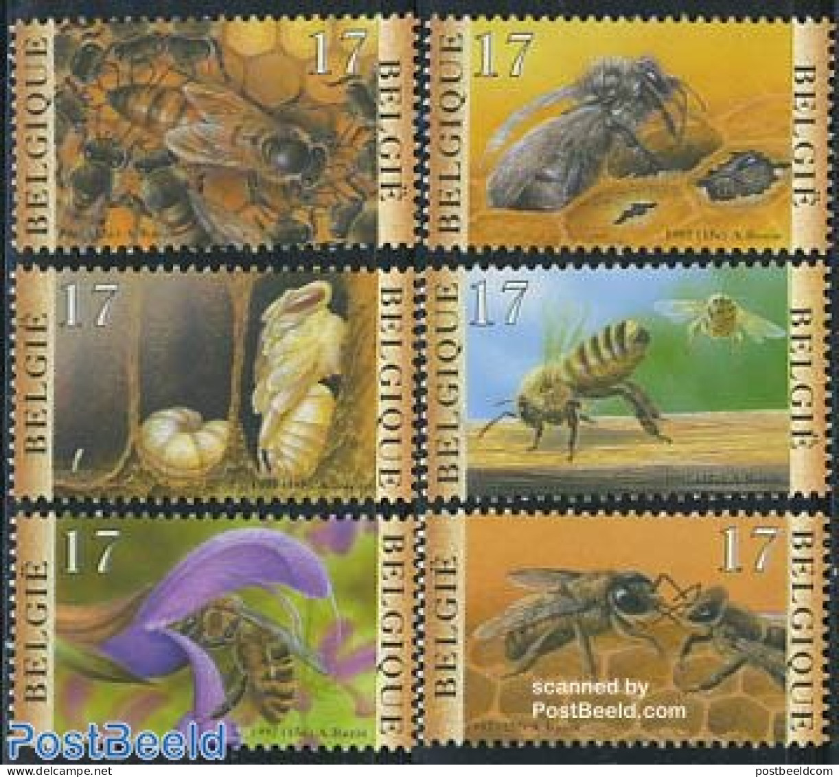 Belgium 1997 Bees 6v, Mint NH, Nature - Bees - Insects - Unused Stamps