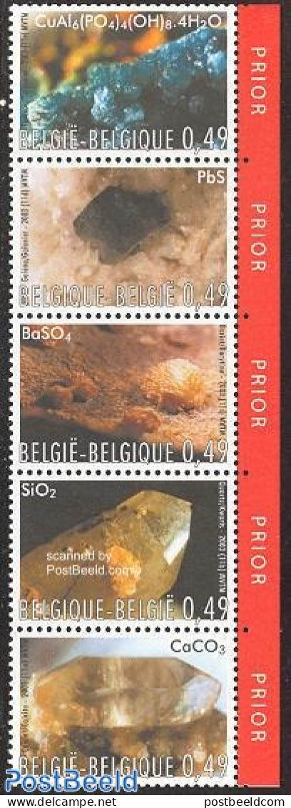 Belgium 2003 Minerals 5v [::::], Mint NH, History - Geology - Unused Stamps