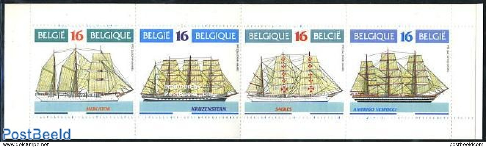 Belgium 1995 Ships Booklet, Mint NH, Transport - Stamp Booklets - Ships And Boats - Unused Stamps