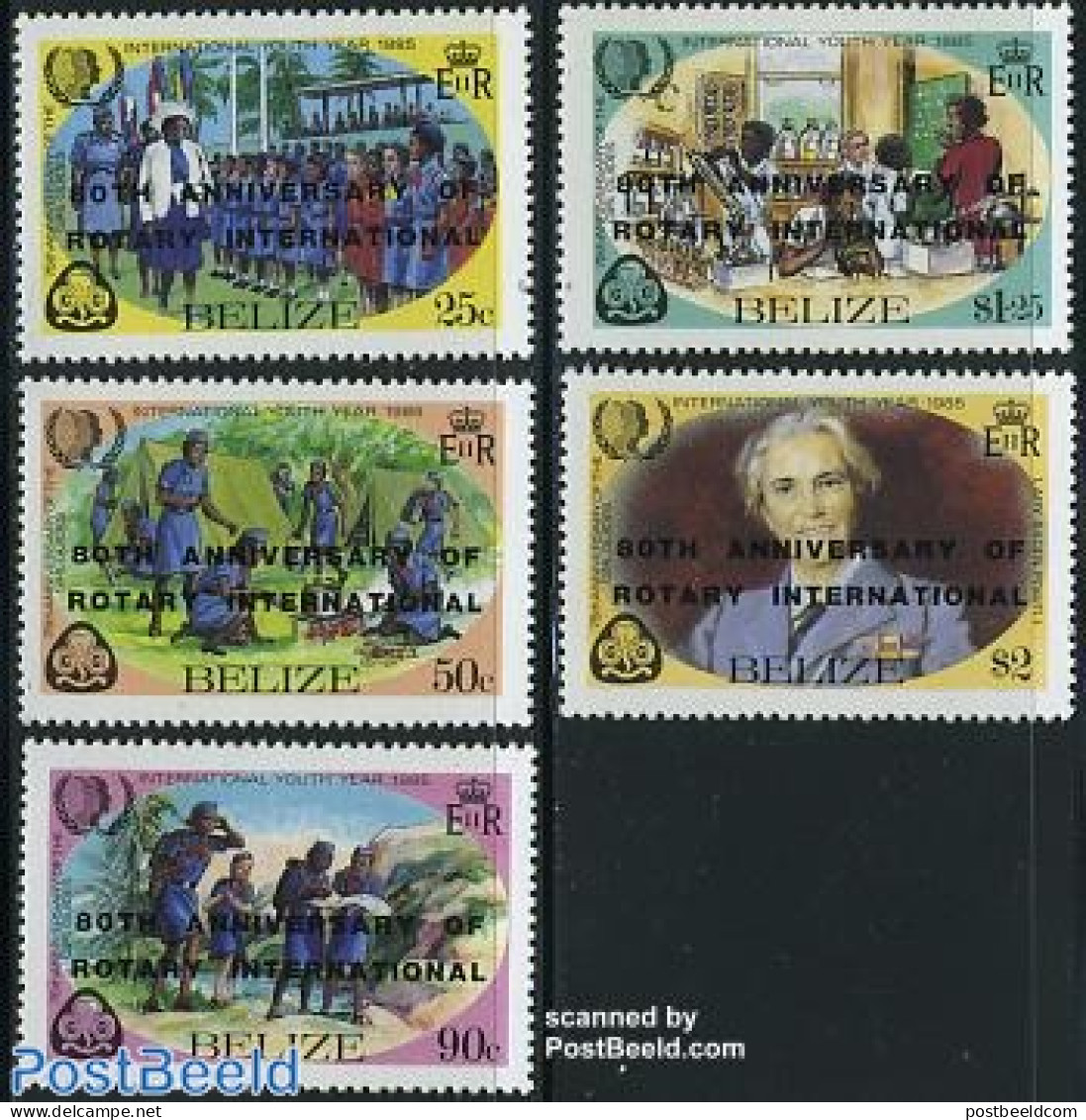 Belize/British Honduras 1985 Rotary Club 5v, Mint NH, Science - Sport - Various - Chemistry & Chemists - Scouting - In.. - Scheikunde