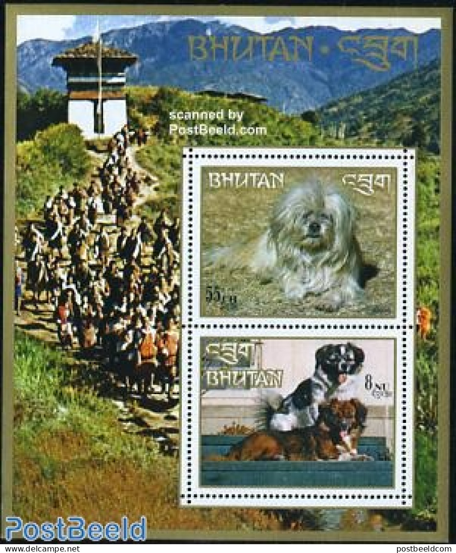 Bhutan 1972 Dogs S/s, Mint NH, Nature - Dogs - Bhután