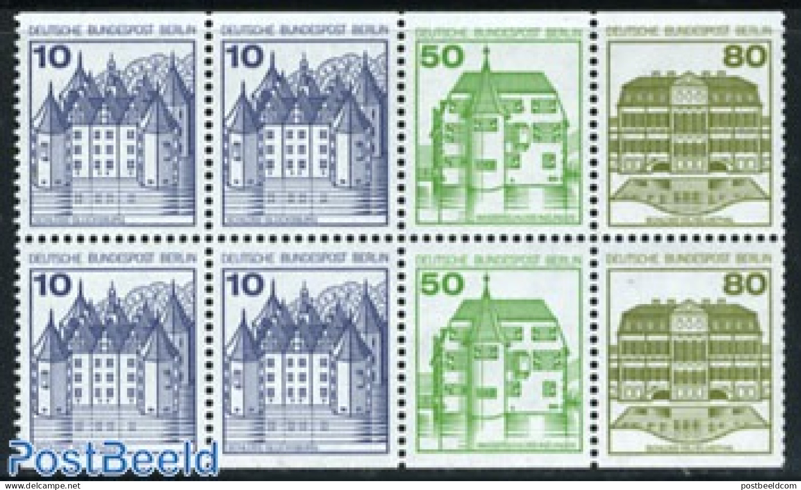 Germany, Berlin 1982 Castles Booklet Pane, Mint NH, Art - Castles & Fortifications - Ungebraucht