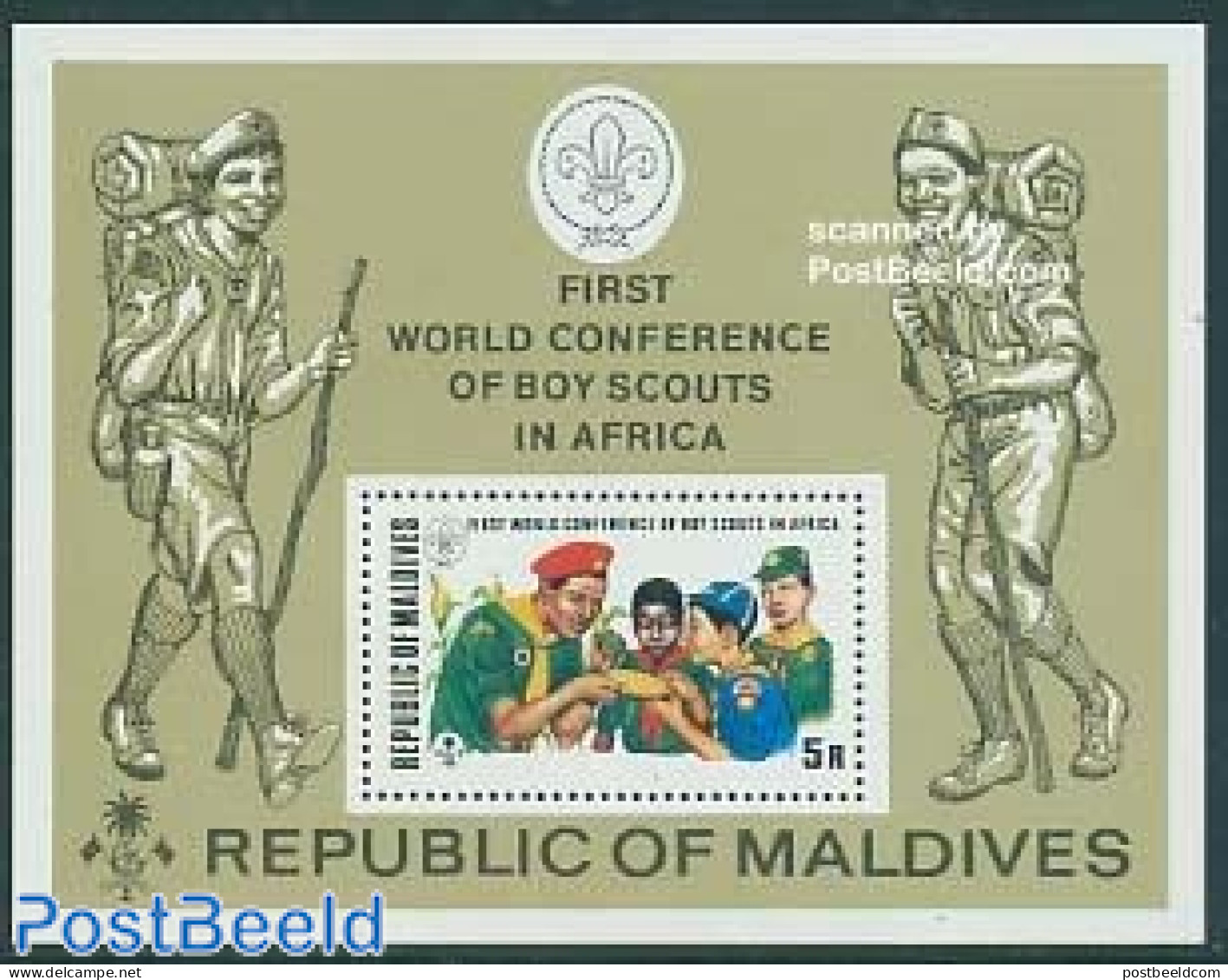 Maldives 1973 Scouting Conference S/s, Mint NH, Sport - Scouting - Maldive (1965-...)