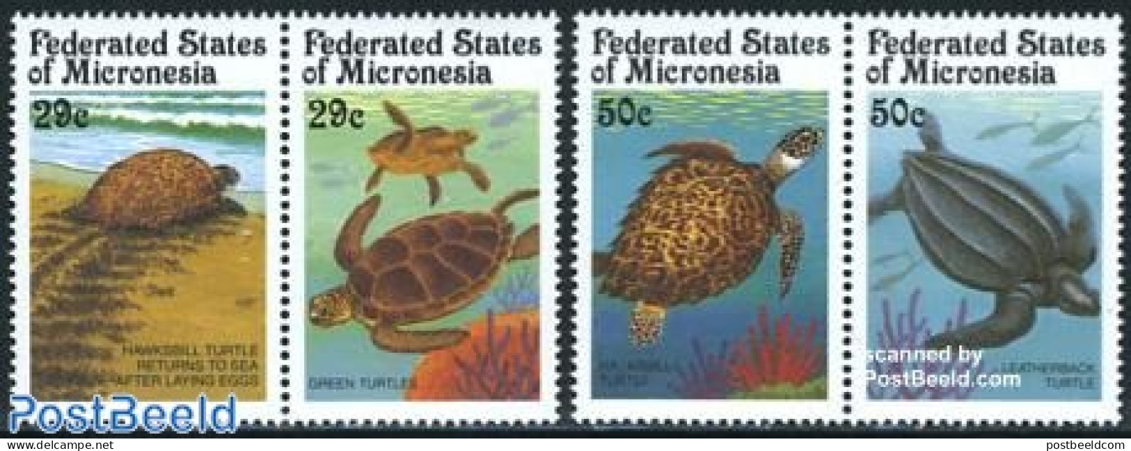 Micronesia 1991 Sea Turtles 2x2v [:], Mint NH, Nature - Reptiles - Turtles - Micronésie