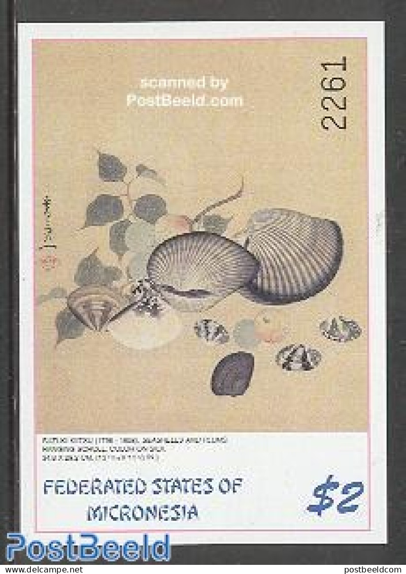 Micronesia 2002 Japanese Paintings S/s, Mint NH, Nature - Shells & Crustaceans - Art - East Asian Art - Paintings - Maritiem Leven