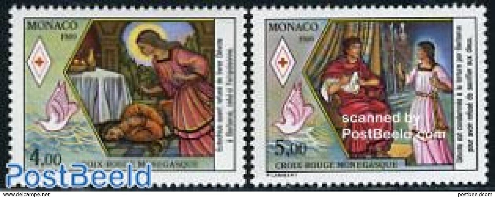 Monaco 1989 Red Cross 2v, Mint NH, Health - Religion - Red Cross - Religion - Ungebraucht