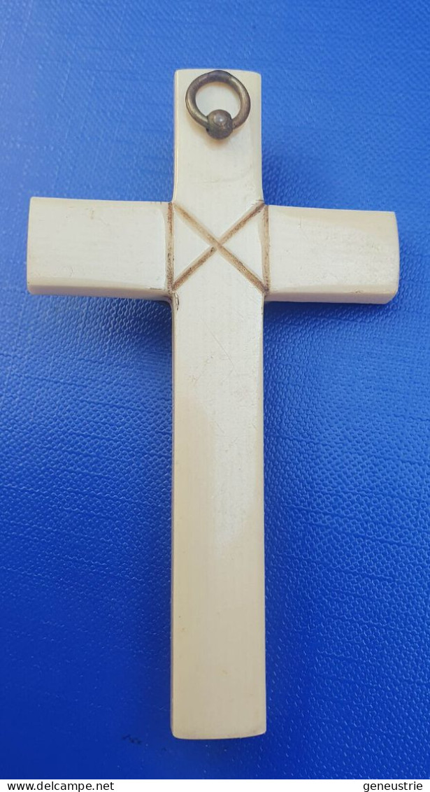 Belle Croix Pectorale Ivoire Ancien Début XXe - Crucifix - Ivory Cross - Religious Medal - Religion & Esotericism