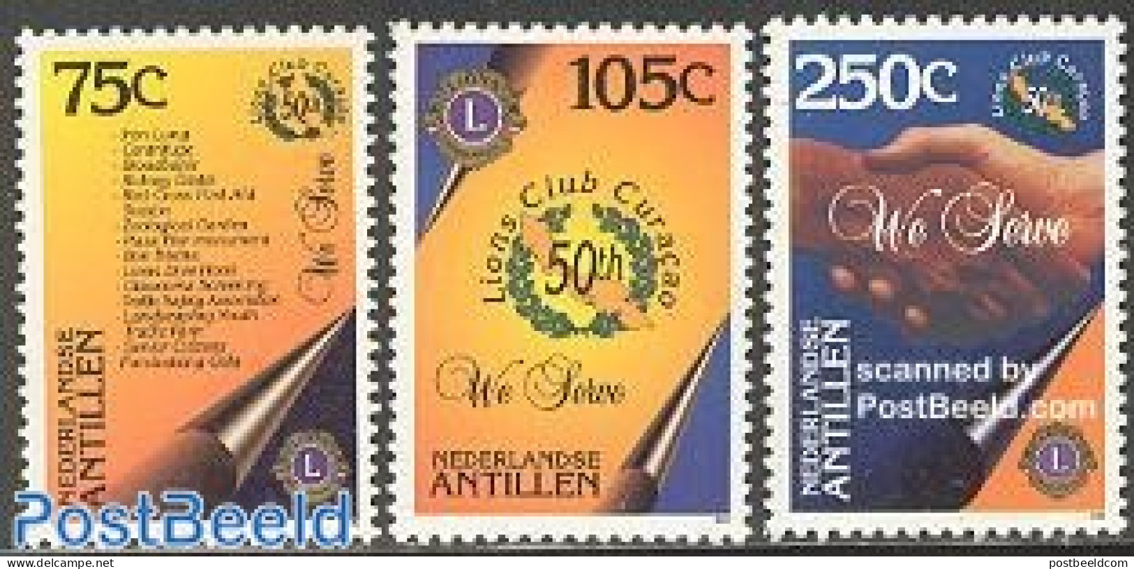 Netherlands Antilles 1996 Lions Club 3v, Mint NH, Various - Lions Club - Rotary, Lions Club