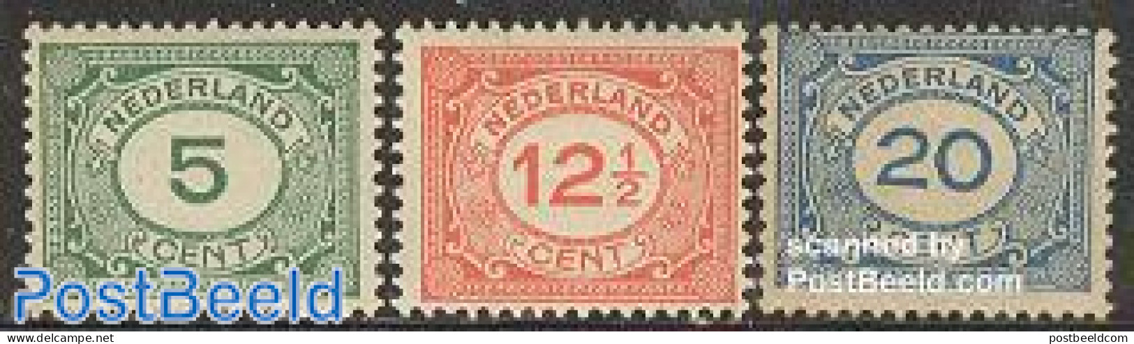 Netherlands 1921 Definitives 3v, Unused (hinged) - Nuovi