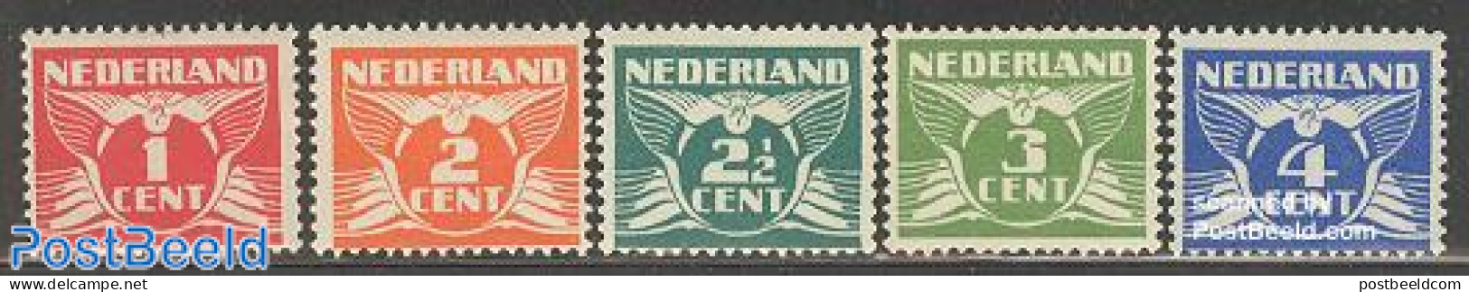 Netherlands 1924 Definitives Without WM 5v, Unused (hinged), Nature - Birds - Nuovi