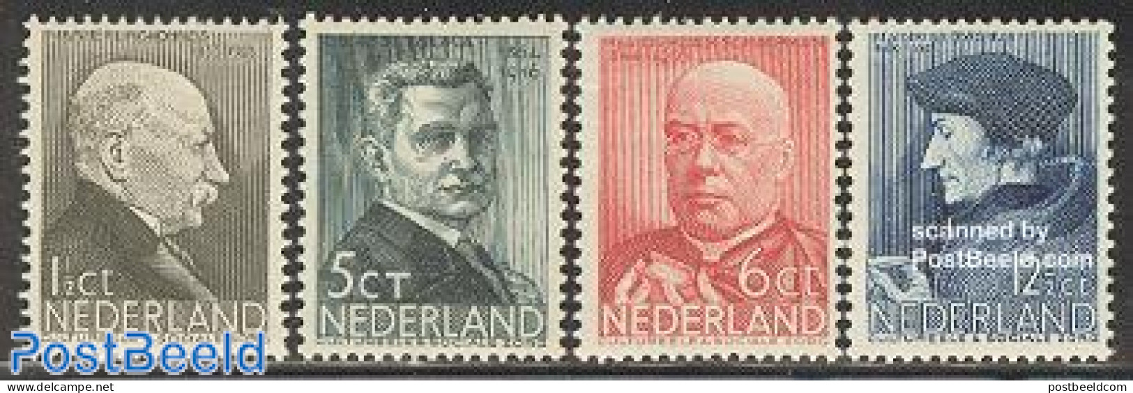 Netherlands 1936 Famous Persons 4v, Unused (hinged), History - Science - Politicians - Physicians - Ungebraucht