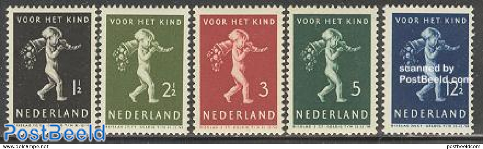 Netherlands 1939 Child Welfare 5v, Unused (hinged), Nature - Fruit - Ongebruikt