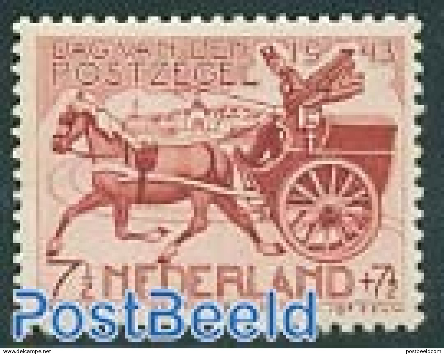 Netherlands 1944 Stamp Day With Open Lamp 1v, Mint NH, Nature - Transport - Horses - Coaches - Unused Stamps