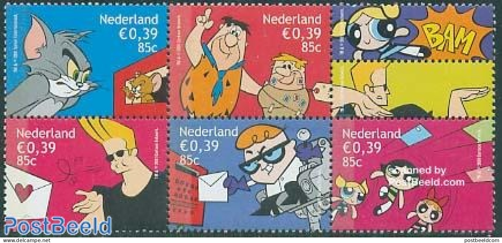 Netherlands 2001 Cartoons 5v, Mint NH, Nature - Cats - Art - Comics (except Disney) - Neufs