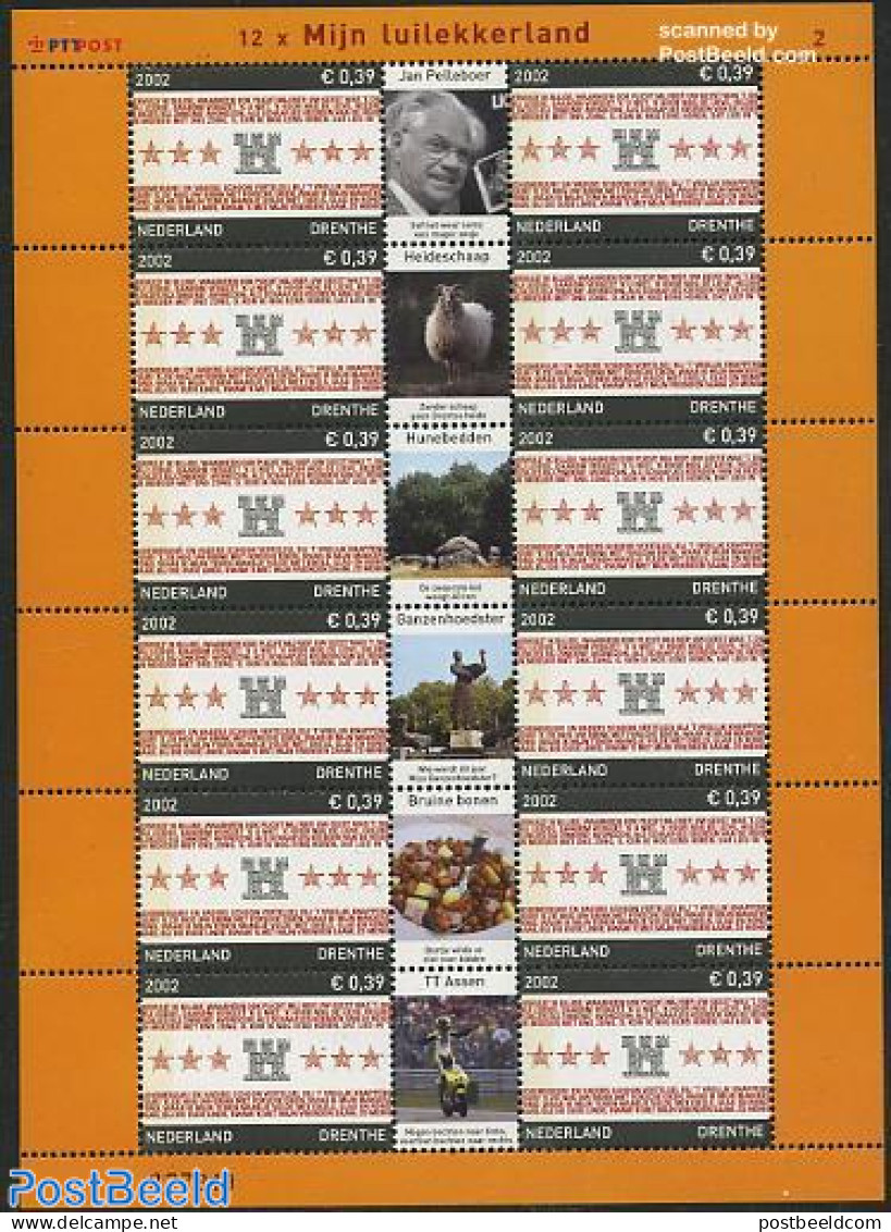 Netherlands 2002 Drenthe M/s, Mint NH, Health - History - Nature - Science - Transport - Food & Drink - Archaeology - .. - Unused Stamps