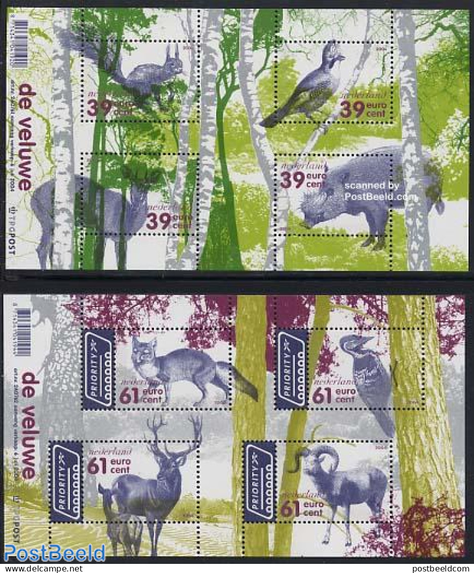 Netherlands 2004 Fauna 2 S/s, Mint NH, Nature - Animals (others & Mixed) - Birds - Deer - Neufs