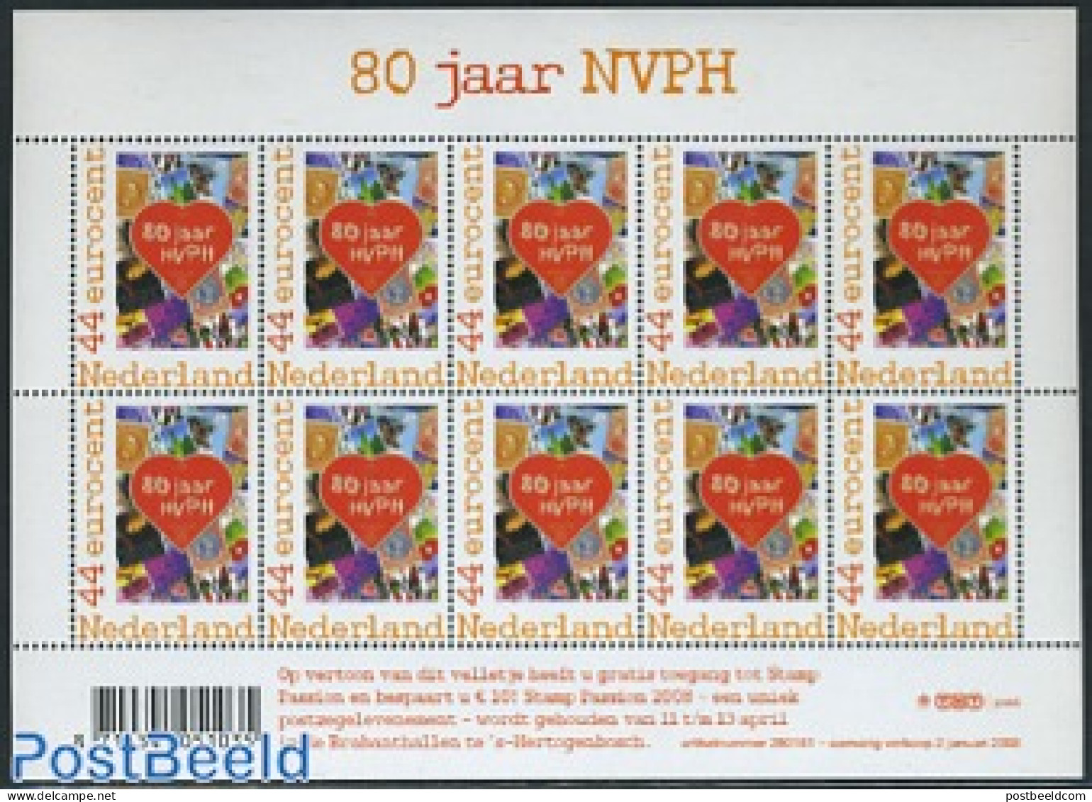 Netherlands 2008 80 Years NVPH M/s (with 10 Stamps), Mint NH, Stamps On Stamps - Neufs